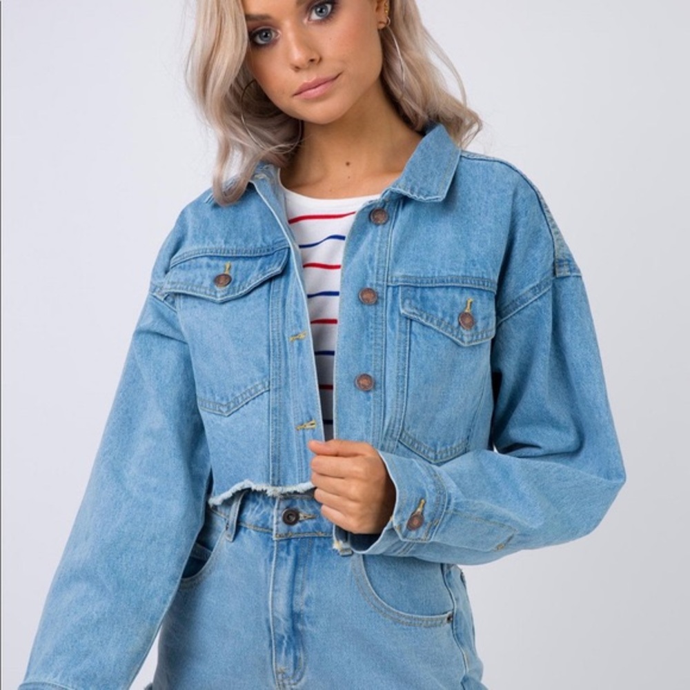 Princess Polly Cropped Denim Jacket